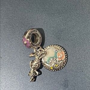 Pandora Silver Charm Bracelet with Pink Accents